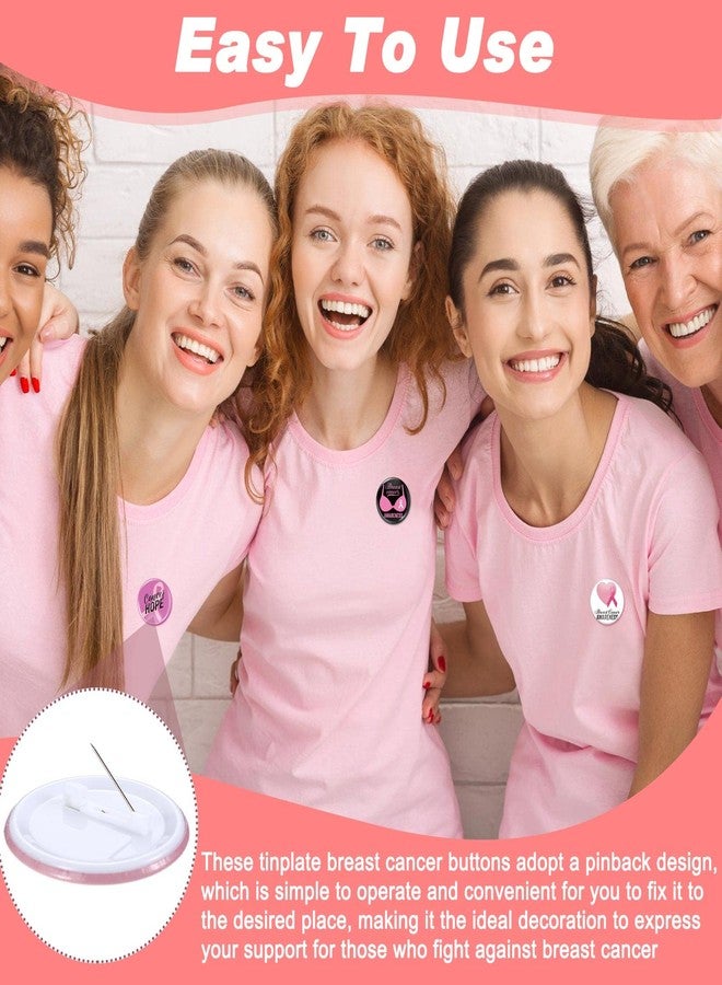 Ysleen ٤٨ قطعة من دبابيس التوعية بسرطان الثدي، دبابيس دائرية بقطر ١٫٩٧ بوصة على شكل شريط وردي، دبابيس ملهمة للتوعية بسرطان الثدي، مجوهرات للتوعية بسرطان الثدي، مناسبة للفعاليات الخيرية وجمع التبرعات، ١٢ تصميمًا مختلفًا - Image 4